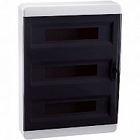 Распределительный шкаф OptiBox P, 54 мод., IP41, навесной, пластик, прозрачная черная дверь |  код. 117935 |  КЭАЗ
